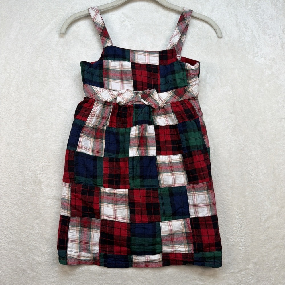 Gymboree Girls Plaid Dress Holiday Christmas Sleeveless Fit Flare Size 7